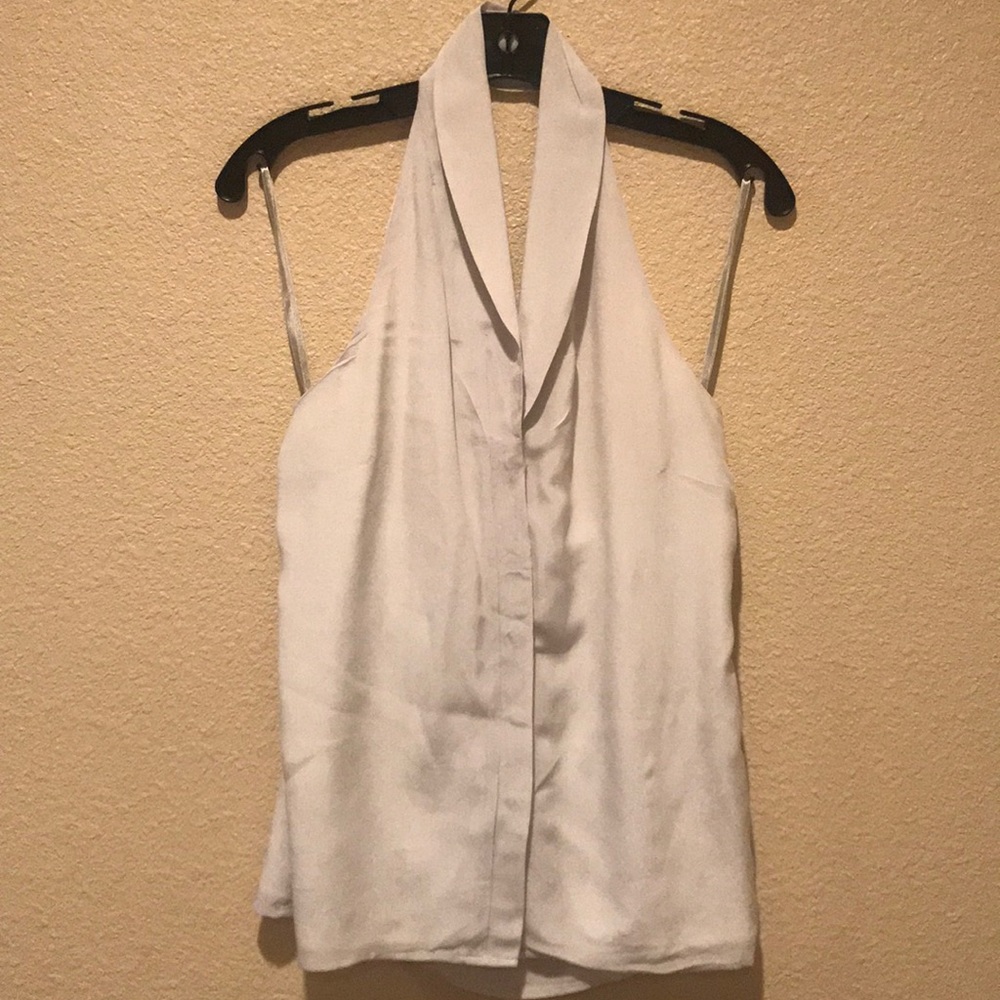 BR grey silk halter top
